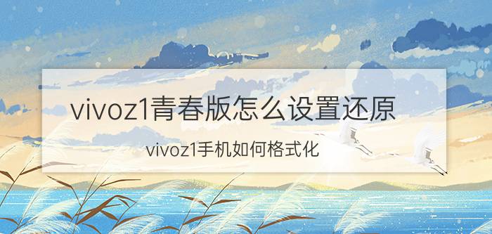 vivoz1青春版怎么设置还原 vivoz1手机如何格式化？